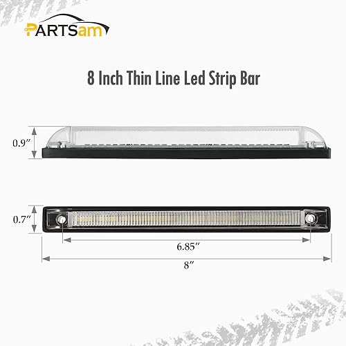 Miniatura 4 de Partsam 2 tiras de luces LED blancas de 8 pulgadas, 30 luces LED para barco, barra de luces exteriores e interiores selladas de 8 pulgadas para