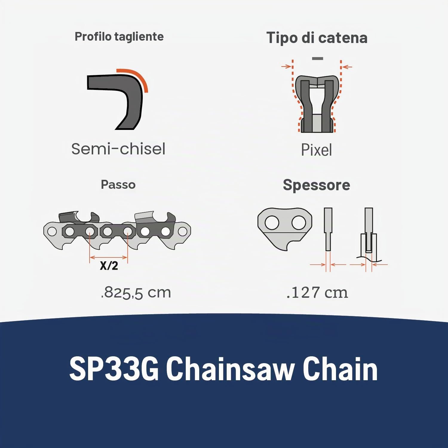 X-Cut Husqvarna - Catena per motosega da 0,325, 0,1 cm, 66DL, 40,6 cm, adatta per seghe Husqvarna 340, 345, 350, 440, 445, 450, confezione da 2