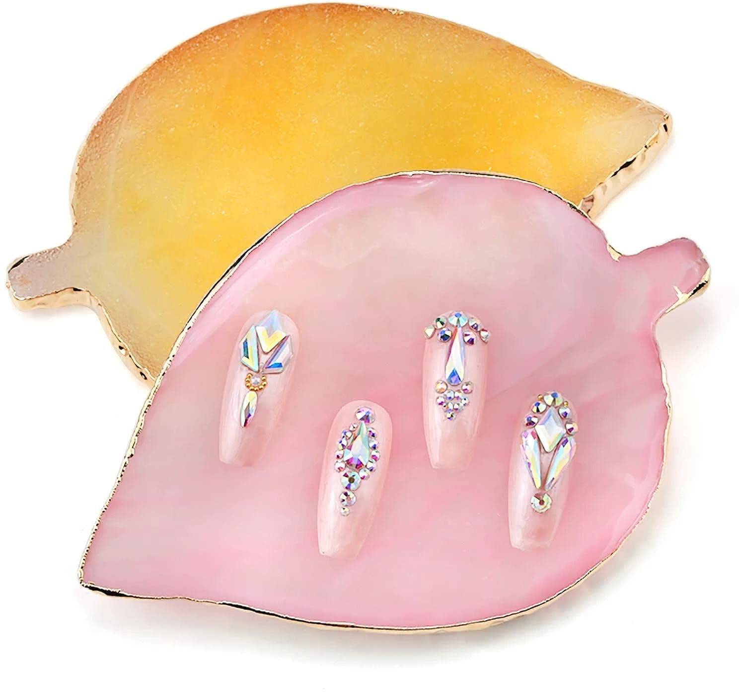 SHILLS PROFESSIONAL 1Pc Nail Color Practice Train Palette Card Display Leaf Design Gel Nail Polish Color Tips Holder Manicure Nail Art Tool Multicolor