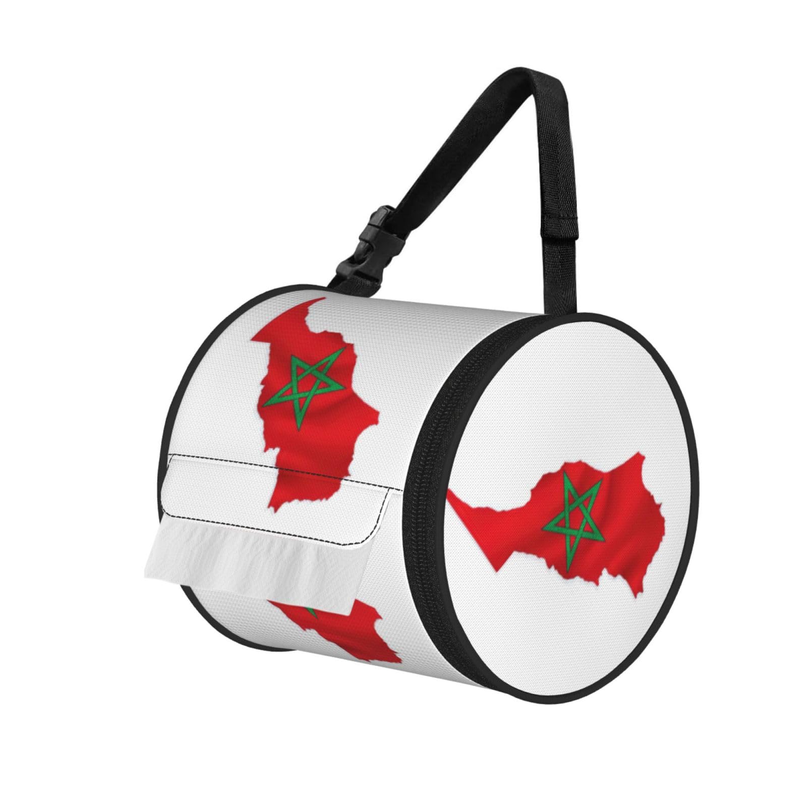 Morocco Flag Map Print Fashion Tissues Organizer Box, Hanging Tissue Holder For Purse Coins For Car Office Daily Outing