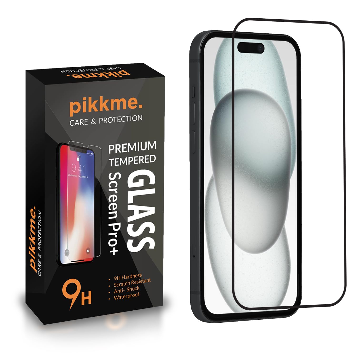 Pikkme Tempered Glass Screen Protector for iPhone 15 Edge to Edge Coverage with Easy Installation kit Black (B0CK8DYJN7) Amazon Price History, Amazon Price Tracker
