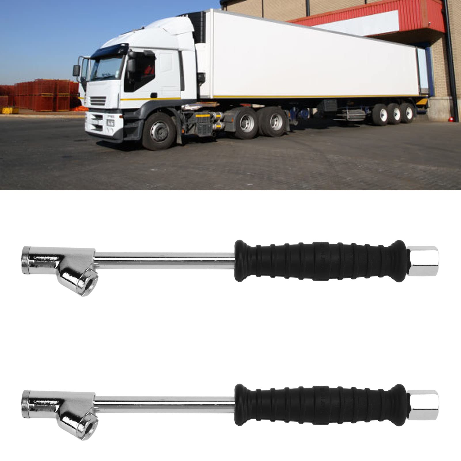 Nuovo Gonfiatore Per Pneumatici A Doppia Testa Con Manometro Per Auto E Camion Nero~p61038027 - Foto 5