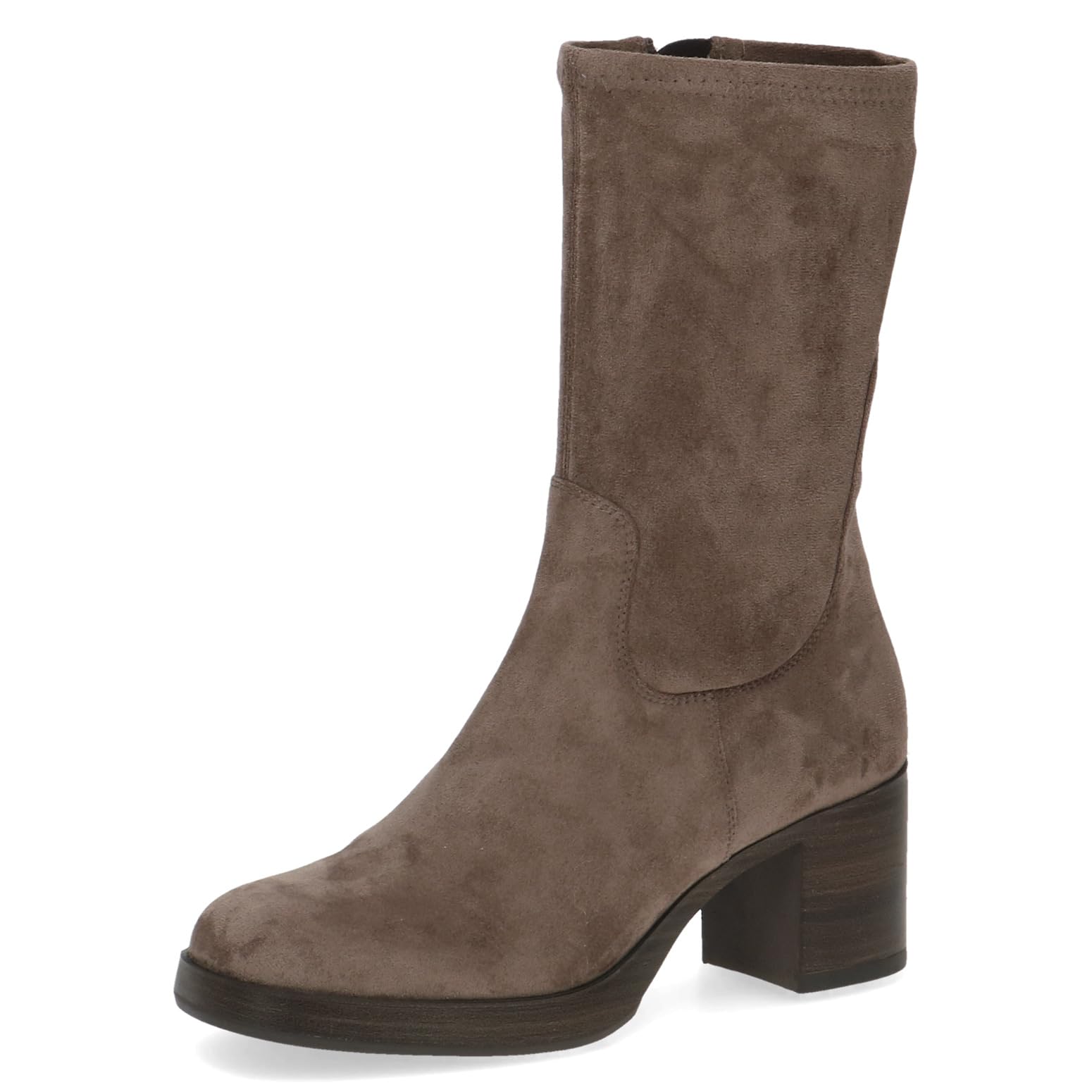 CAPRICE Women's ankle boots with heel Memotion tall shaft block heel Width G, Brown (Taupe Stretch), 7.5 UK