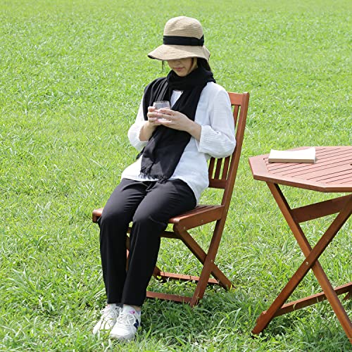 不二貿易 ガーデンチェア 椅子 幅42.5×奥行62×高さ91cm ブラウン フォールディングチェア 天然木 折り畳み 81058 9枚目