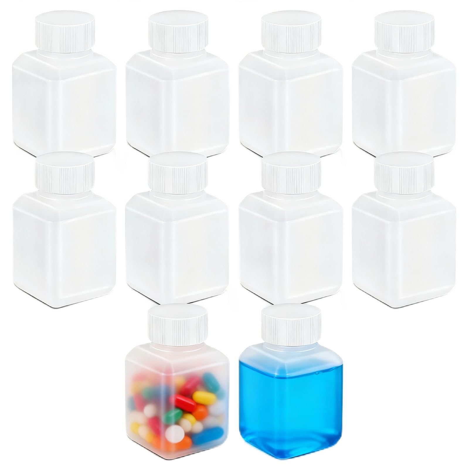 UMETASS 20ml Leak Proof Plastic Bottles with Caps for Liquids Sample, Reusable Small Bottles Containers for Travel, Camping and Hiking (Translucent,