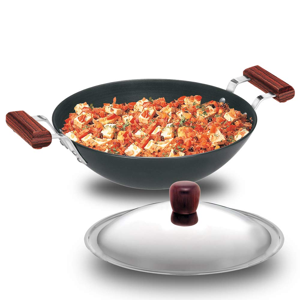 Buy Hawkins Futura Hard Anodised DeepFry Pan (Kadhai) Flat Bottom With
