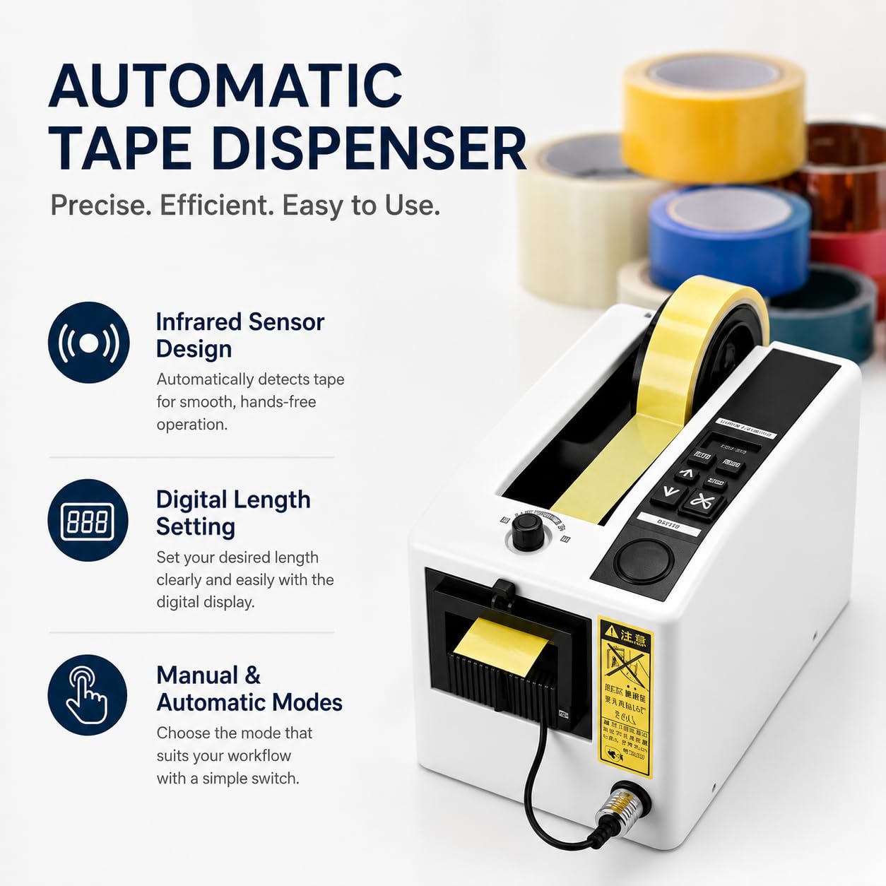 Distributore automatico di nastro, taglierina elettrica di nastro 20-999mm