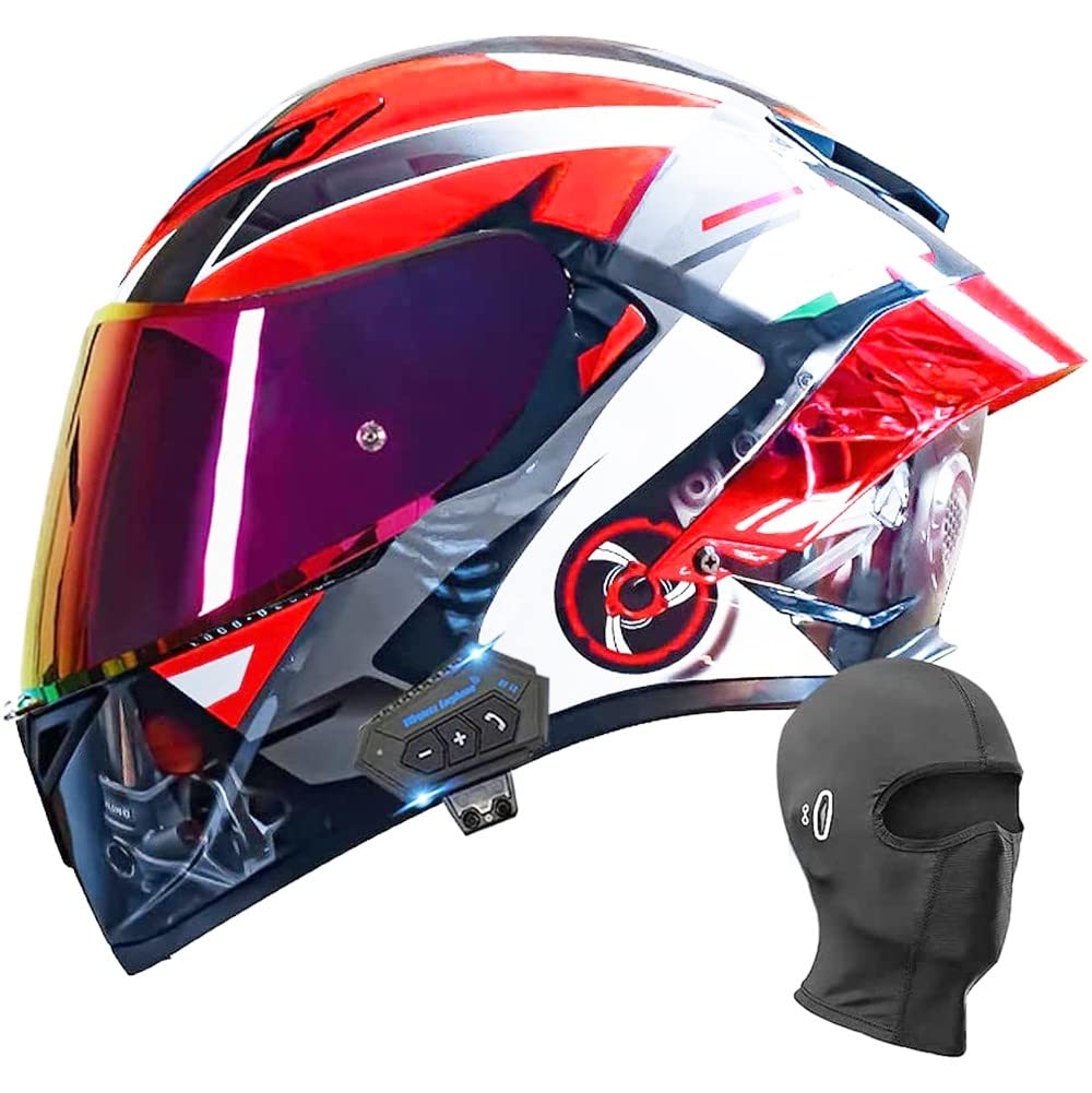 full face motorcycle bluetooth helmet yamaha Flip Up Dual Visor Motocross Helmets Built-In Speaker Headset Microphone DOT/ECE Certification for Adults Men and Women A,M(57-58CM) Auto et Moto Color:Gilded Blue Steel Best Fishing Bag, Luggage, Bundle Contains 1 GDM Color:Multi
