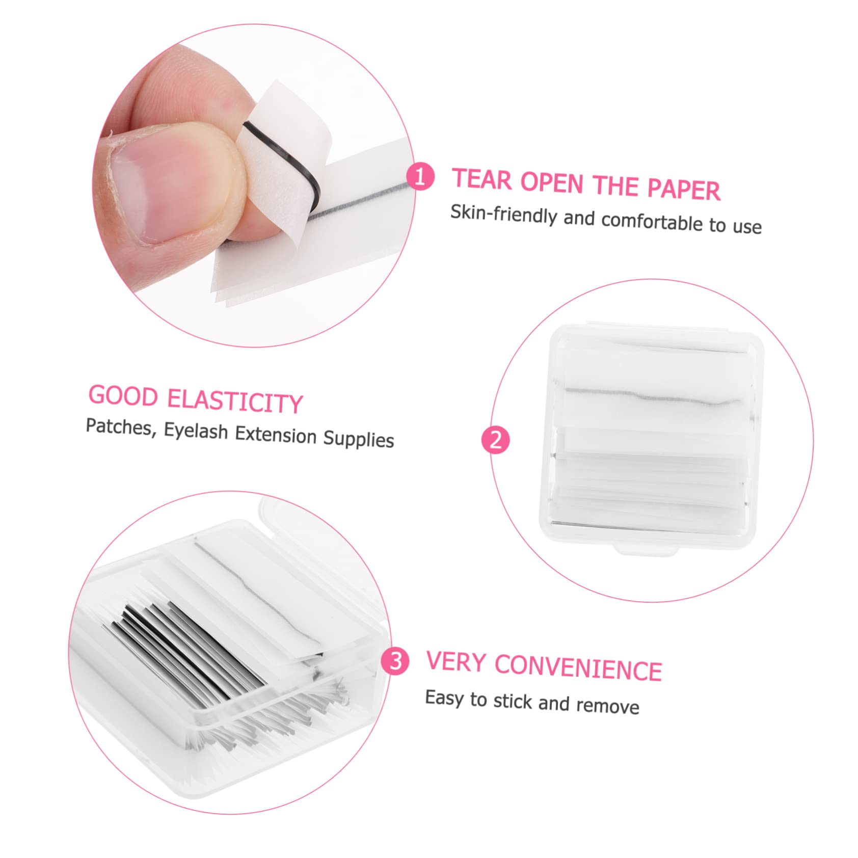 PartyKindom 2sets 102pcs Self Adhesive Eyelash for Easy Application Durable Lash Glue Stickers for Eyelash Extensions and False Lashes 102pcs*2