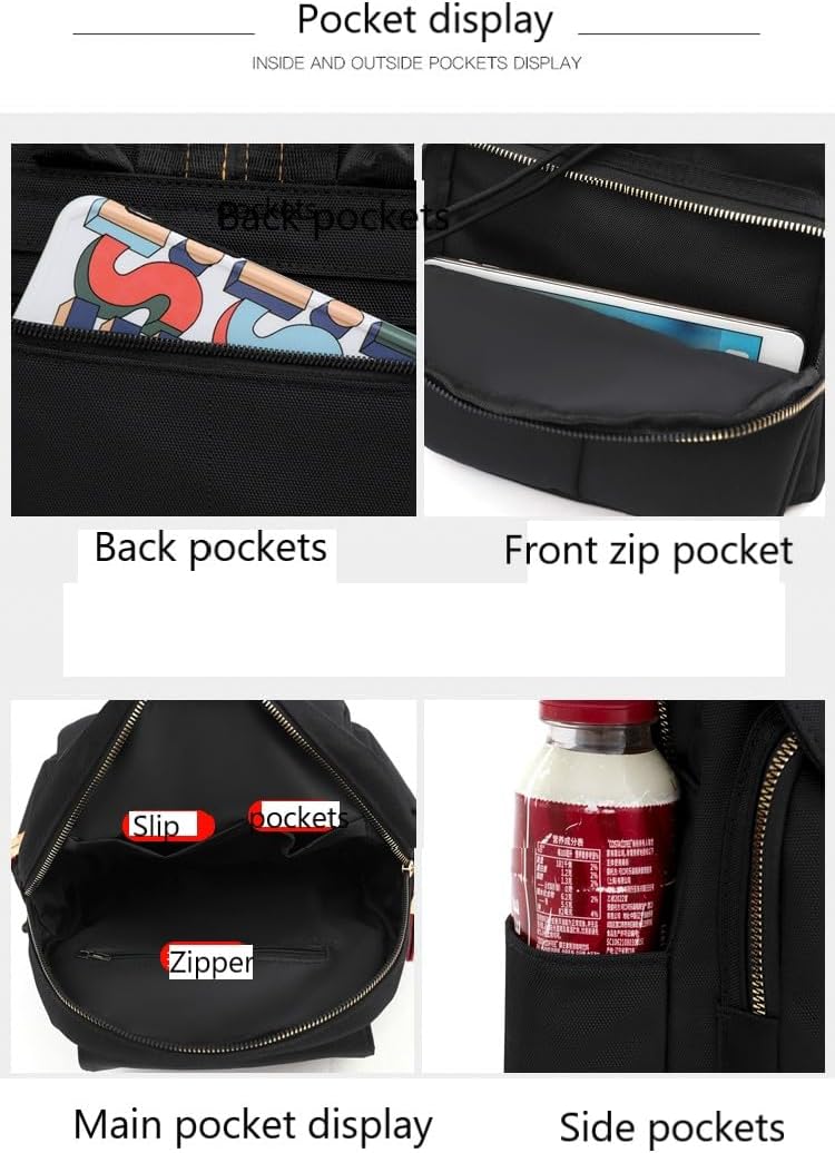 YANAER Small Backpack for Women Mini Backpack Lightweight Casual Daypack Backpack for Travel Handbag Nylon Bookbag OilBlue - Image 4