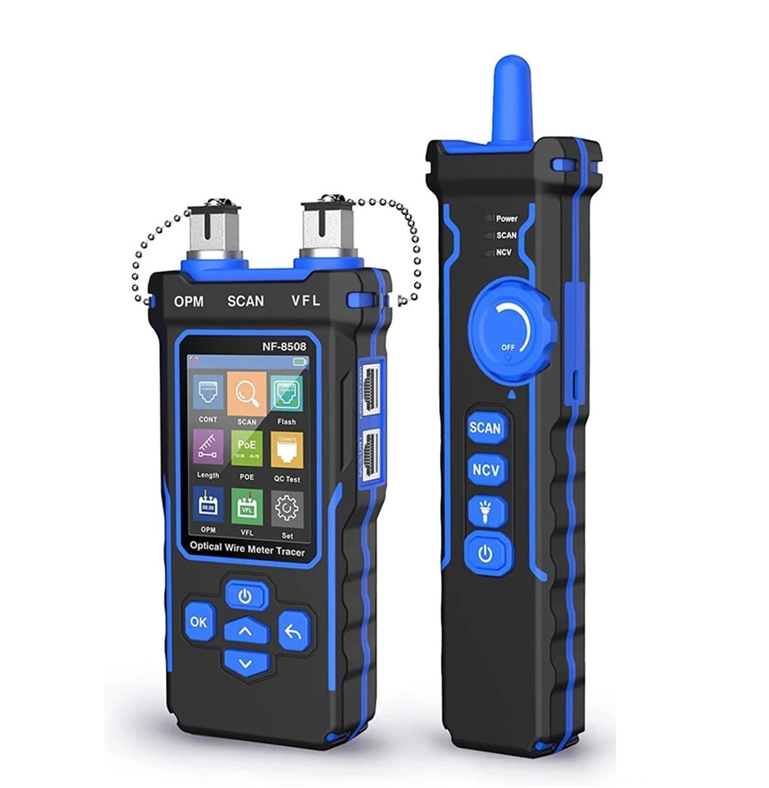Tester per cavi di rete, Tester Per Cavi Di Rete, Monitor Con Display LCD, Strumenti, Misurazione Della Lunghezza, Mappatura, Misuratore Potenza Ottica PoE