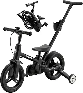 Lecoco 6-in-1 Toddler Bike with Push Handle for Kids 2-6 Years