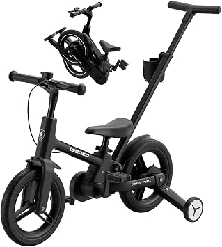 lecoco 6 in 1 Toddler Bike with Push Handle for Kids 2-6 Years