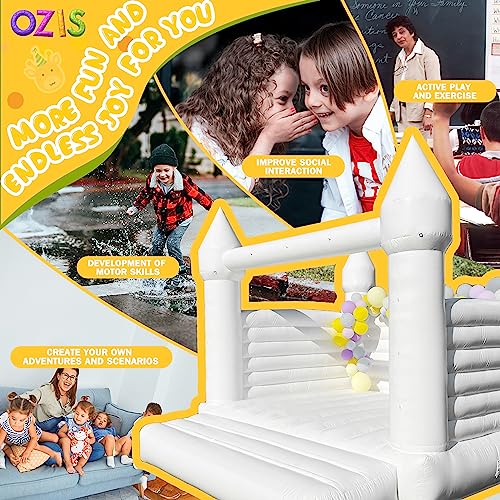 OZIS White Bounce House Castle for Kids, 13x12x10FT PVC Inflatable White Bounce House with Blower, Commercial Bounce House for Yard, Wedding, Birthday, Baby Shower Business Photography - Image 5