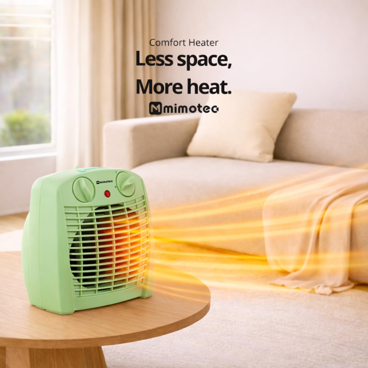 M mimotec - Calefactor Eléctrico Green Comfort 2000W Mimotec, Calefacción Portátil de Suelo, Doble Potencia 1000/2000W, Bajo Ruido <53 dB, IP20, para Estancias hasta 20 m131 — view 3