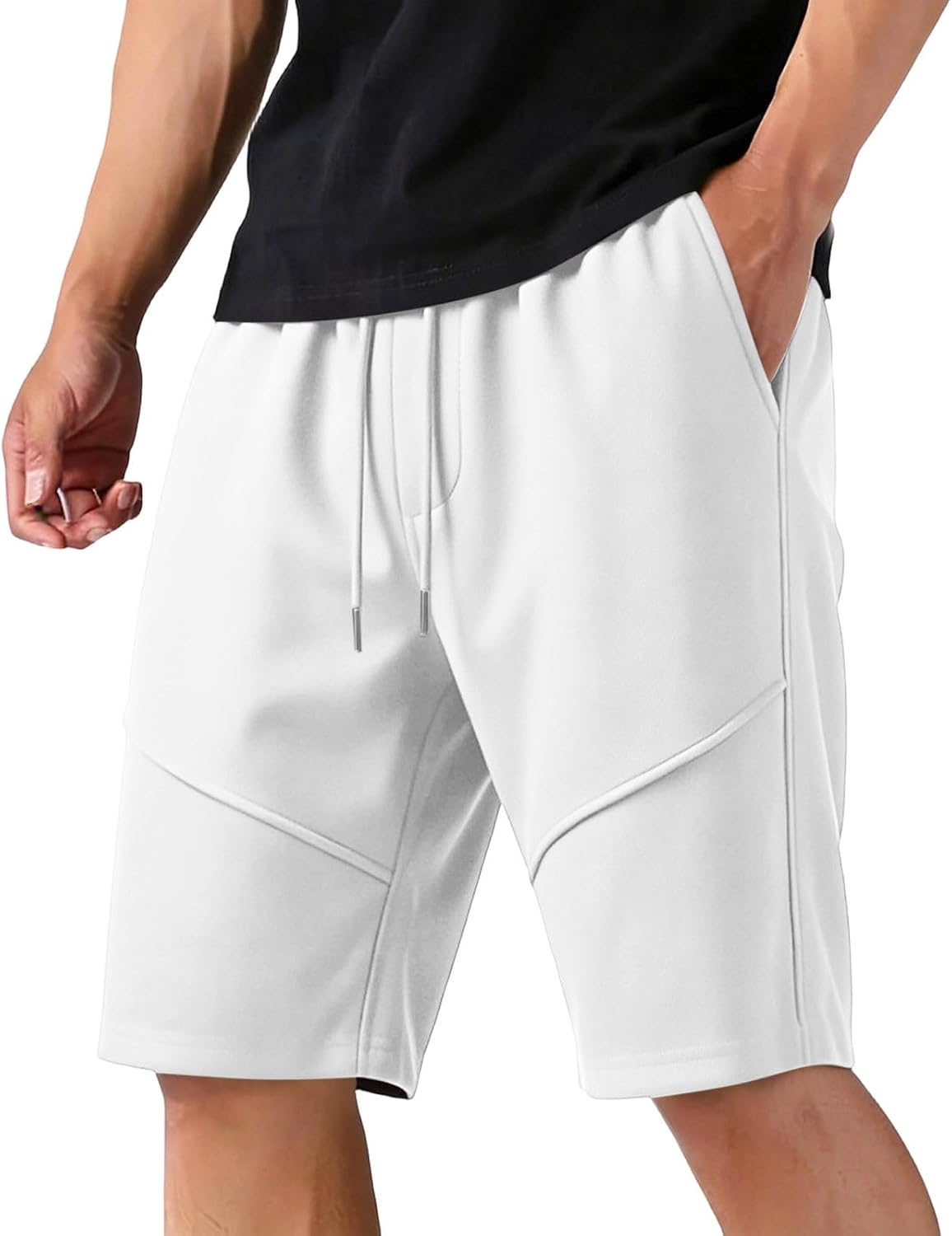Shorts deportivos para hombre Ctreela blancos miniatura 1