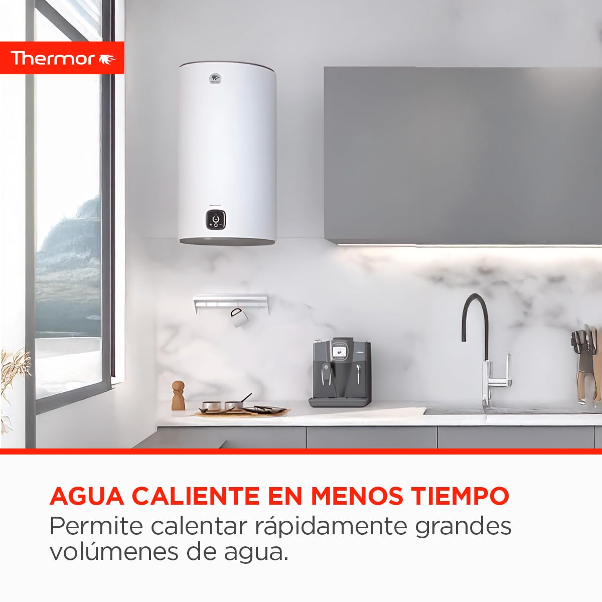Thermor - Termo Eléctrico Ceramics Digital - Calentador de Agua Eléctrico Vertical de 50 L - 1800W - Resistencia Cerámica Antical - Fácil Instalación - Fabricado para instalación en España