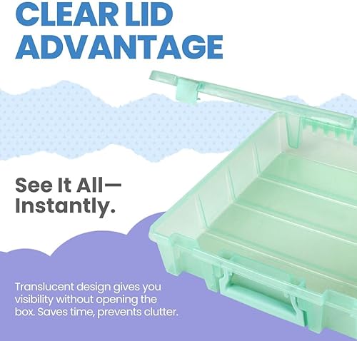 Miniatura 6 de ArtBin 6955RJ Super Satchel Caja de 1 compartimento, organizador de arte y manualidades, 1 paquete, menta translúcida