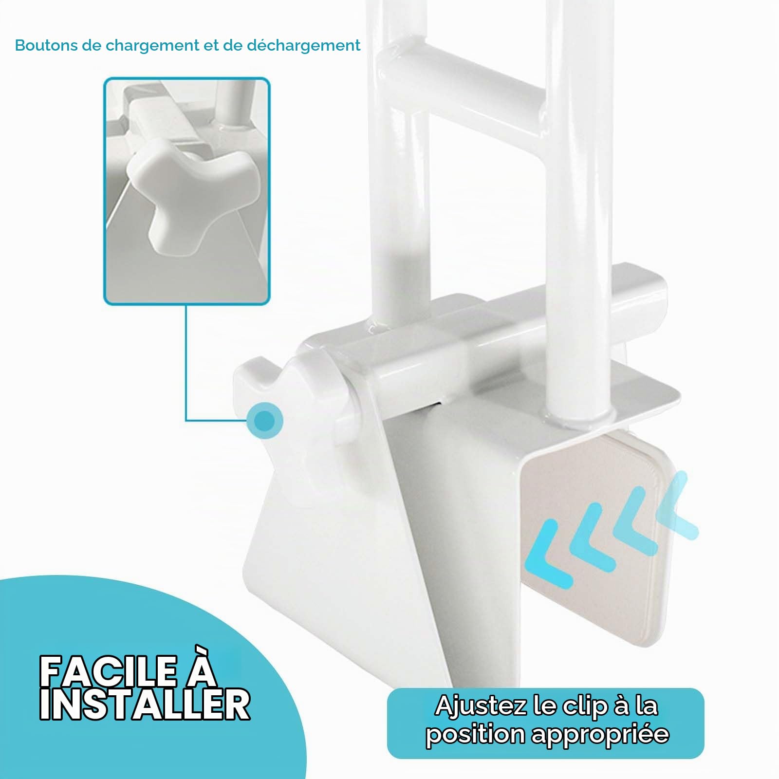 Barre d'Appui Baignoire Senior, Barre d'Appui Baignoire Senior Réglable, Poignée Baignoire de Sécurité Blanche, Barre Baignoire Sans Percage, Soutien pour Handicapé, Âgé, Enceint (8-17.5cm)