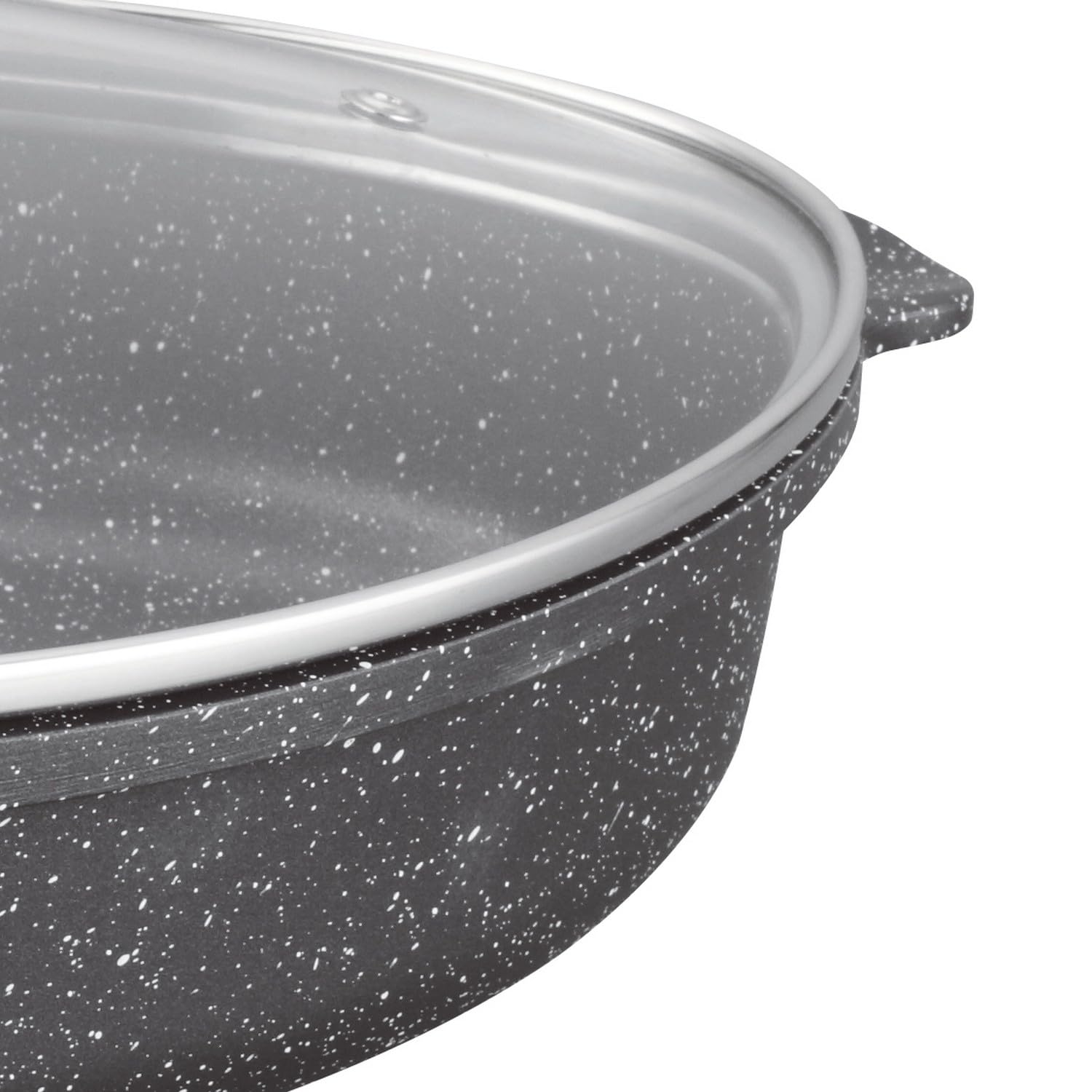 Kamberg - Cocotte/Plat à four 30 x 21 x 6,2 cm - Revêtement pierre Sans PFOA/PFAS - Tous feux dont induction - 2 Litres, Noir
