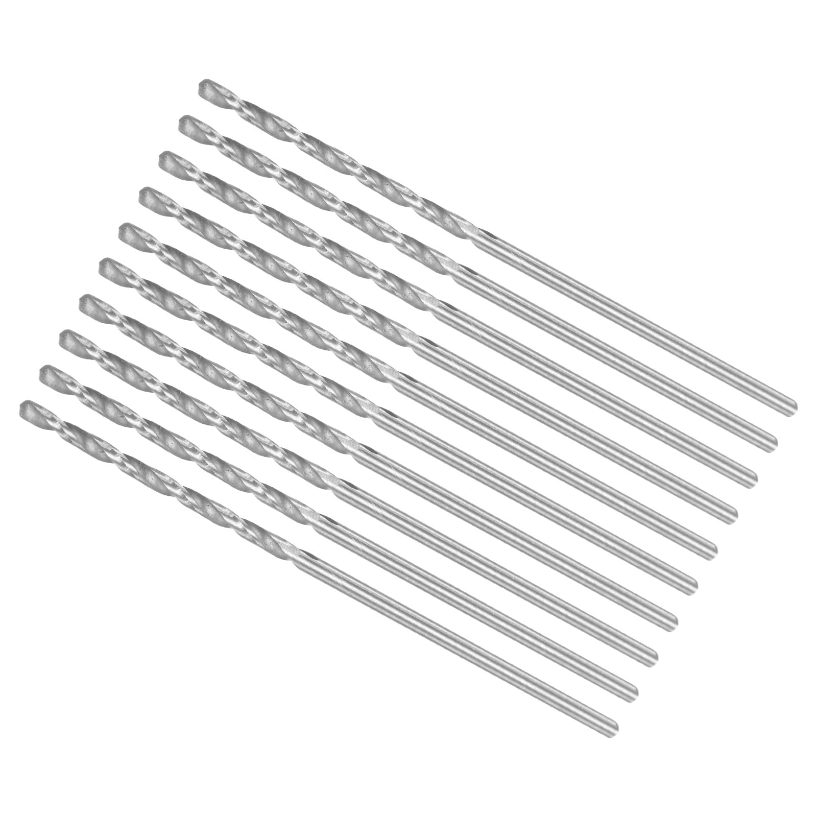 CoCud Micro Drill Bits, 1.35mm Drill Diameter 48mm Total Length, 6542 High Speed Steel Fully Ground Twist Drill Bit - (Applications: for Copper Metal Wood), 10-Pieces โ image 1