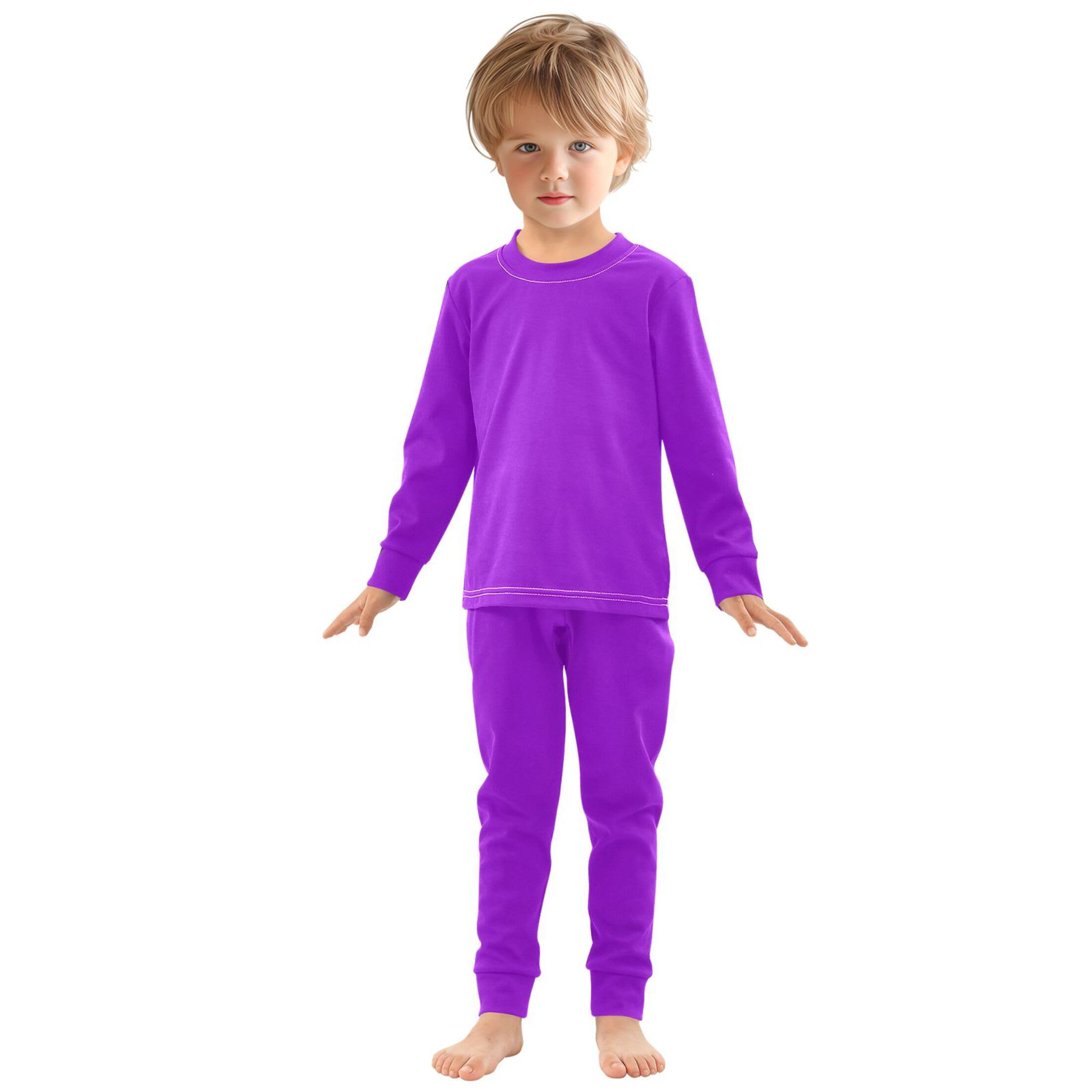 Dark Violet Long Sleeve Pajamas Set Sleepwear Jammies 2pcs Set Pjs Dark Violet