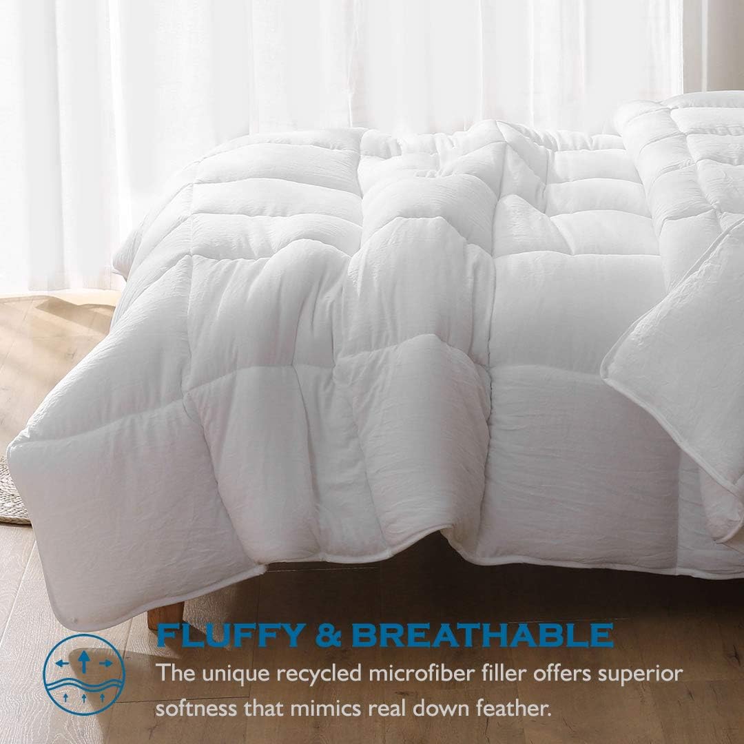 Bеѕt Prоmо Dafinner Cloud Down Alternative Comforter - 3pc All Season Comforter Set with Sham(s), Ultra-Soft Washed Brushed Cover, Luxury Plush Recycled Microfiber, Medium Warm Duvet (King, White) 🔥 Hоt Dеаlѕ Dafinner Cloud Down Alternative Comforter - 3pc All Season Comforter Set with Sham(s), Ultra-Soft Washed Brushed Cover, Luxury Plush Recycled Microfiber, Medium Warm Duvet (King, White)
