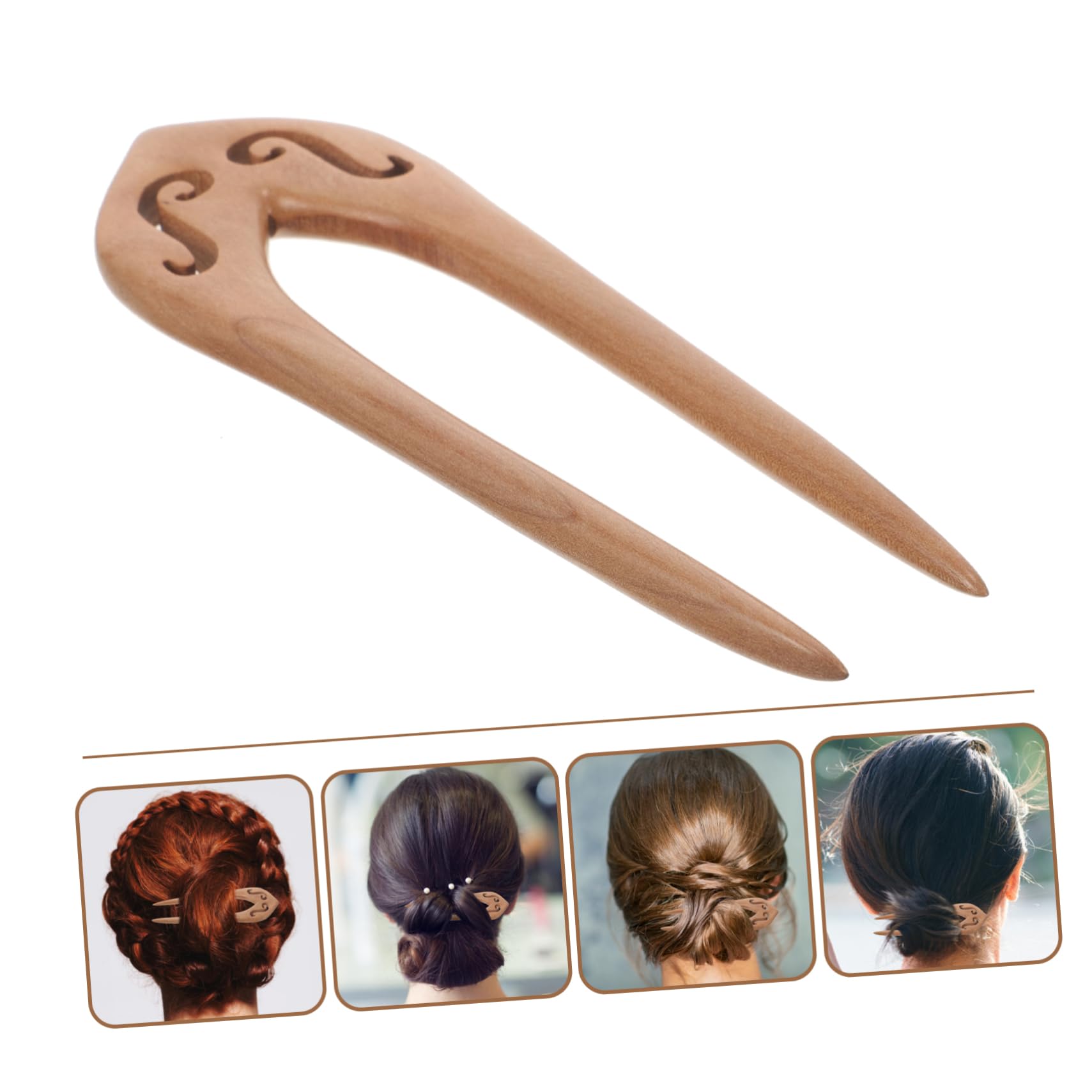 Didiseaon 5 Piezas De Madera De Melocotón Doble Horquilla Horquilla Para El Pelo Horquilla Para El Pelo Horquillas Para El Pelo De Madera Horquillas Para El Pelo Horquillas Para El