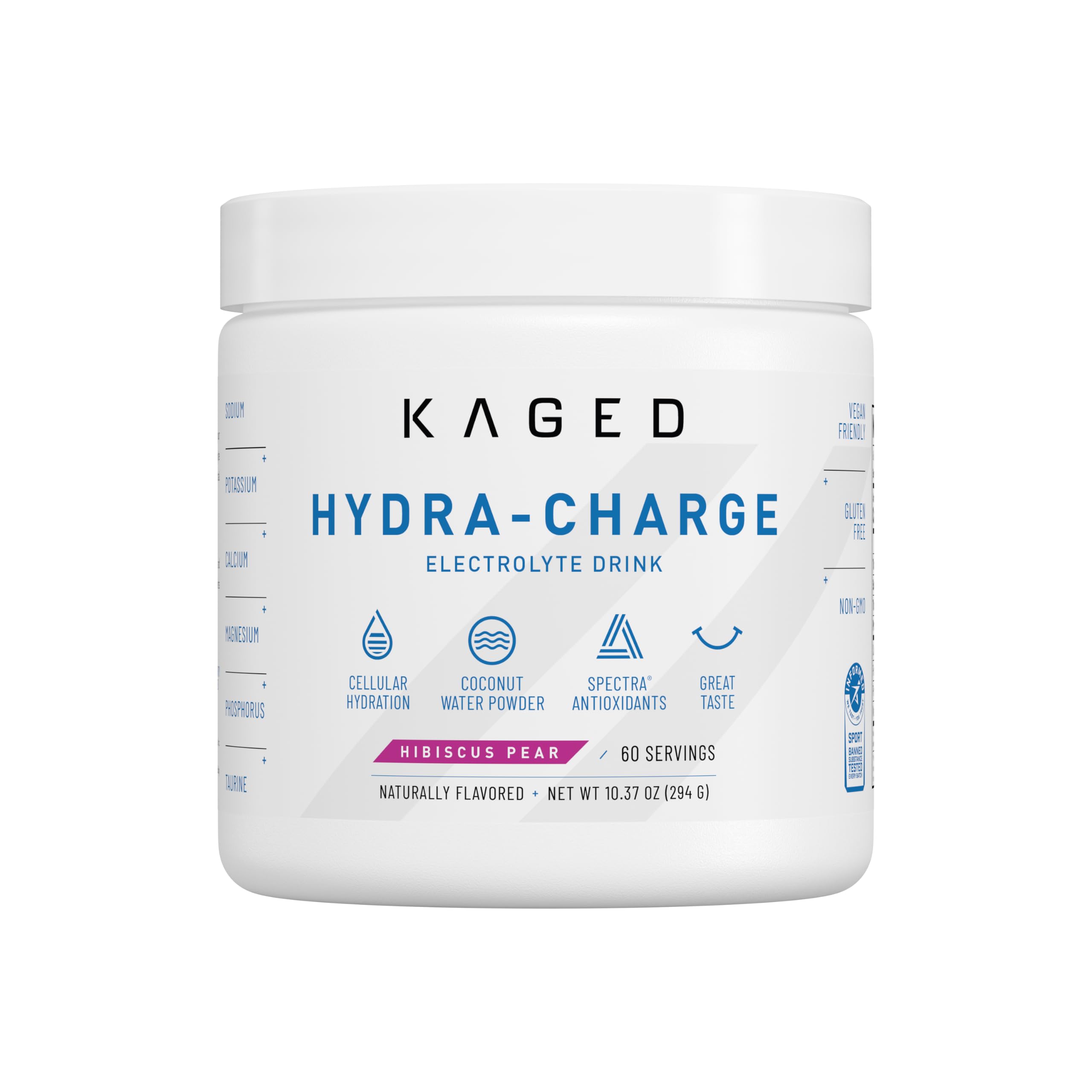Kaged Hydration Electrolytes Powder | Hibiscus Pear | 60 Servings