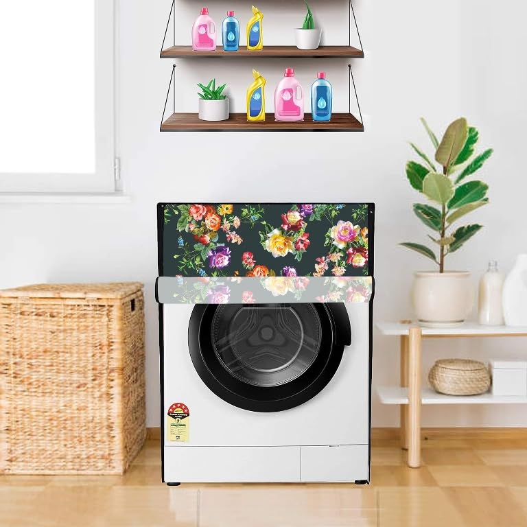 Image of Front Load Washing Machine Cover Compatible For LG, Bosach 6Kg, 6.5Kg, 7Kg, 7.5Kg, 8Kg, 8.5Kg, 9Kg, 10Kg (66L X 61D X 84H), Waterproof, Dustproof Fully Automatic New Green.