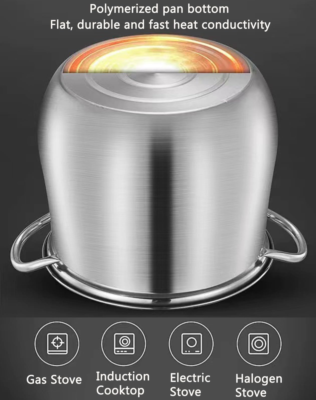 Vaporera de acero inoxidable de 2 niveles, olla a presión grande de metal, olla a presión con tapa de vidrio templado para verduras, tamales, albóndigas, huevo, salsa (24 cm)