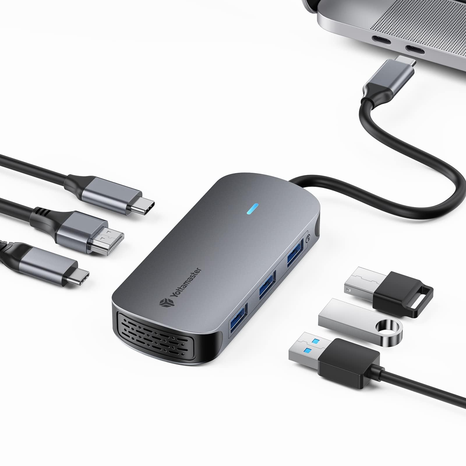 Amazon | Yottamaster USB C ハブ 6-in-1 USBハブ アダプタ