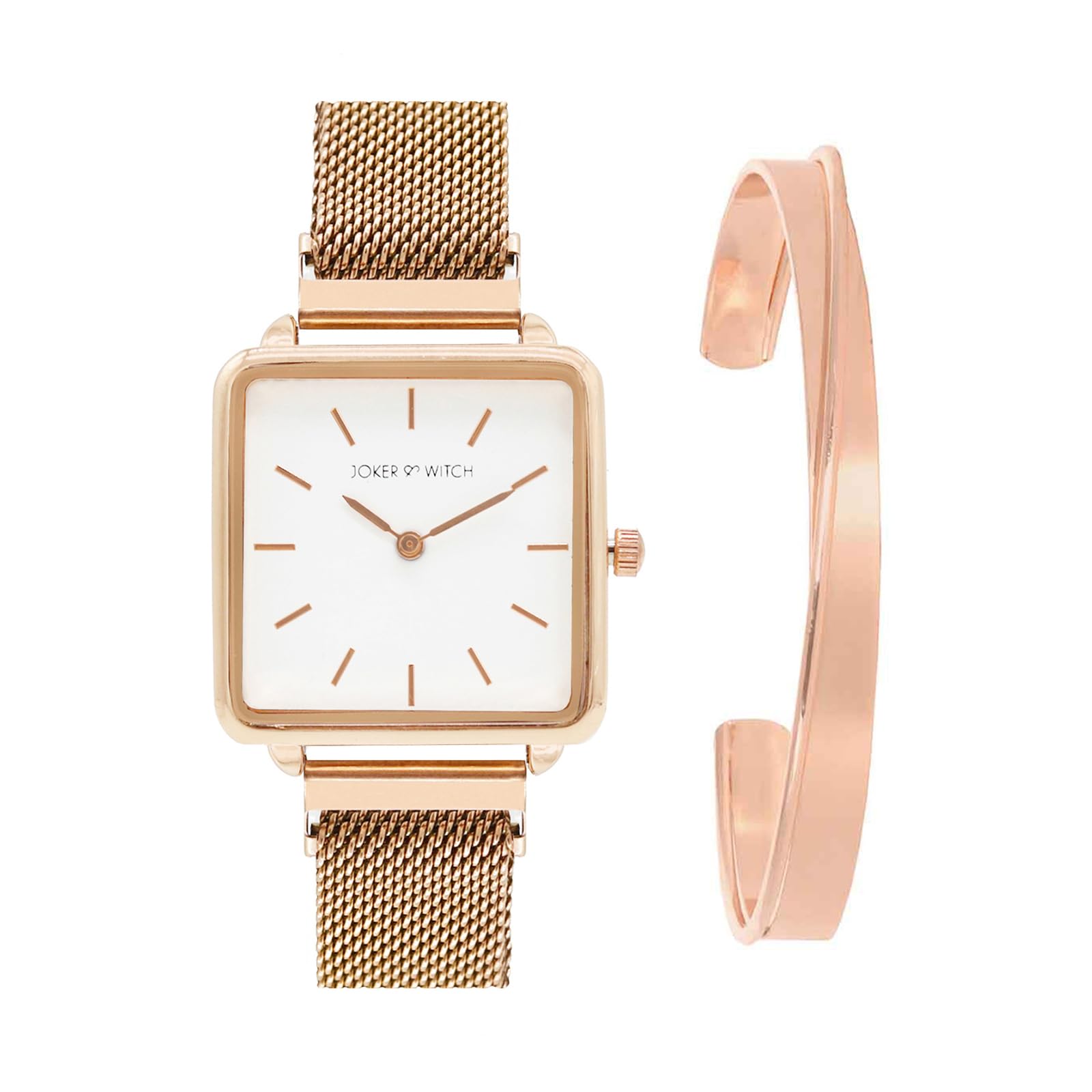 Joker & Witch Stainless Steel Women Belinda Analog Watch Bracelet Stack, Dial Color-White, Band Color-Rose Gold (B0C7L78X8W) Amazon Price History, Amazon Price Tracker