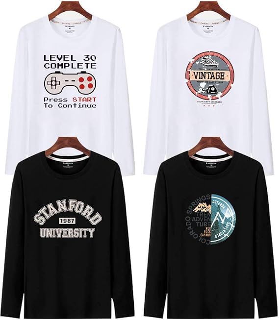 Amazon Tシャツ メンズ 長袖 綿100 4点セット 丸襟プリント インナーシャツ 4枚组 肌着 柔らかい 快適 抗菌防臭 春 秋 服 Tシャツ カットソー 通販 Amazon Tシャツ メンズ 長袖 綿100 4点セット 丸襟プリント インナーシャツ 4枚组 肌着 柔らかい 快適 抗菌防臭 春 秋 服 Tシャツ カットソー 通販