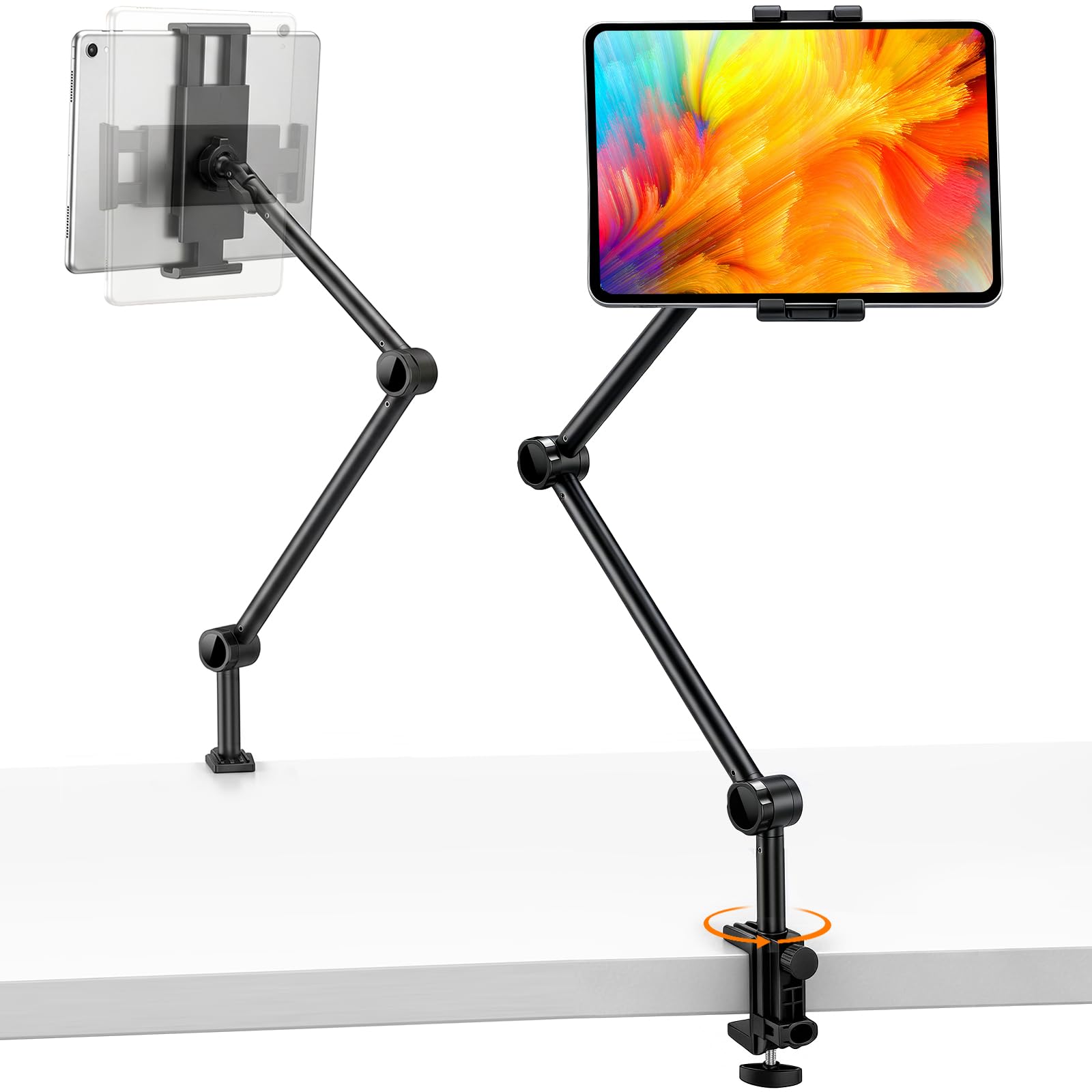 Soporte Tablet, Soporte movil Cama, Base giratoria de 360°, Soporte de Cama para tabletas Compatible con iPad, Galaxy Tab, Switch, Kindle, iPhone y Otros Dispositivos de 5 a 13 Pulgadas