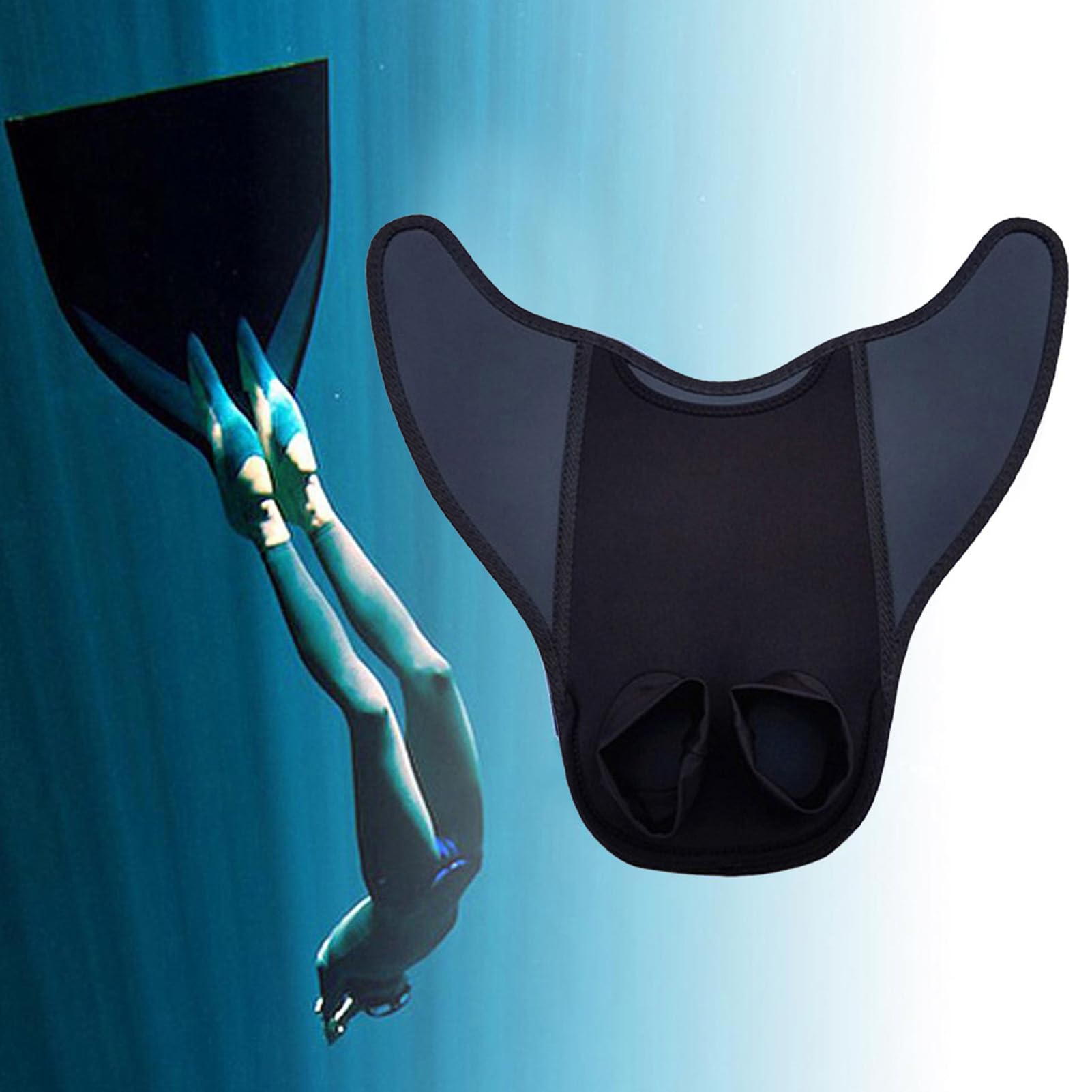 Aletas De Natación Piscina, 48x44cm Aletas De Natación Sirena Para Adultos, Diseño De Sirena Ajustable, Monoalina De Entrenamiento Para Adultos, Equipo De Buceo Profesional Con Snorkel