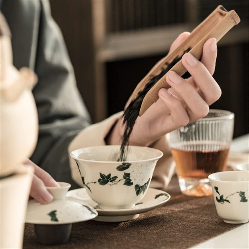 XIALON 175ml Ceramic Handmade Kung Fu Gaiwan Creative Hand Painted Tureen Tea Set Tea Bowl