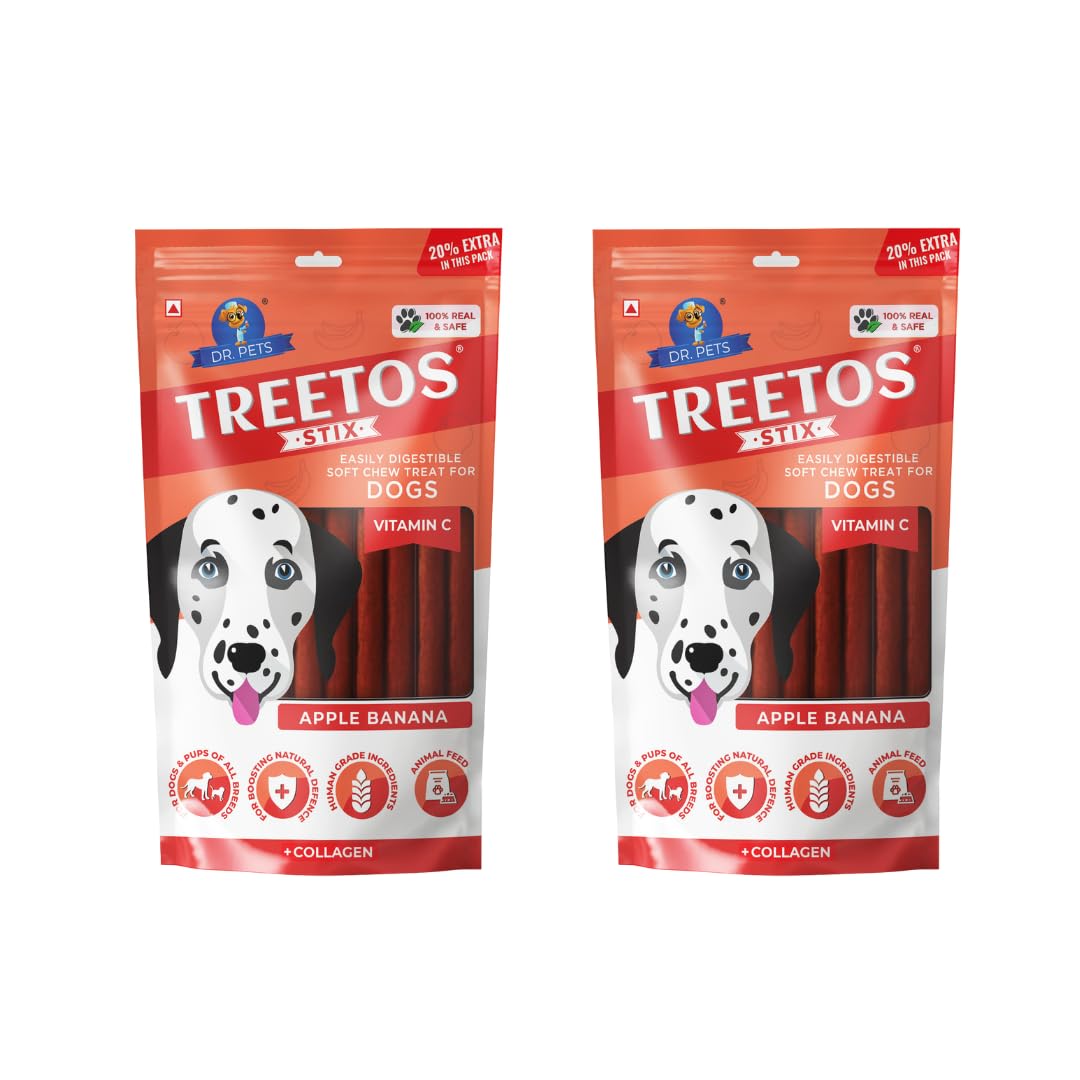 Dr.Pets Treetos Gluten Free Dog Treats|Non Vegetarian Treats for All Dogs|Meal Topper|Flavour-Banana Apple| Weight-85gIPack of 2 (B0C94CBN3C) Amazon Price History, Amazon Price Tracker