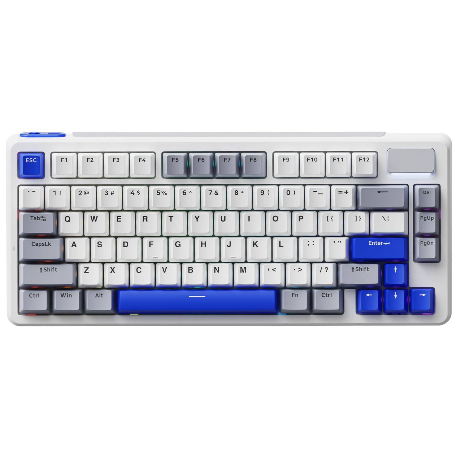 Rapoo V700DIY-75 Teclado Mecánico Inalámbrico Gaming, BT5.0/2.4GHz/Cableado, Personalizado Hot-Swappable, Interruptor Lineal Speed Silver, 16.8M RGB por Tecla, Montaje Gasket, Anti-Ghosting NKRO - 1