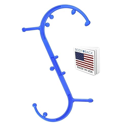 Body Back Buddy Classic USA Made Handheld Full Body Massage Cane Pressure & Trigger Point Massage Tool for Deep Tissue Pain Relief - Dual Massage Hooks for Back, Shoulder, Neck. Manual Back Massager - Classic - Blue