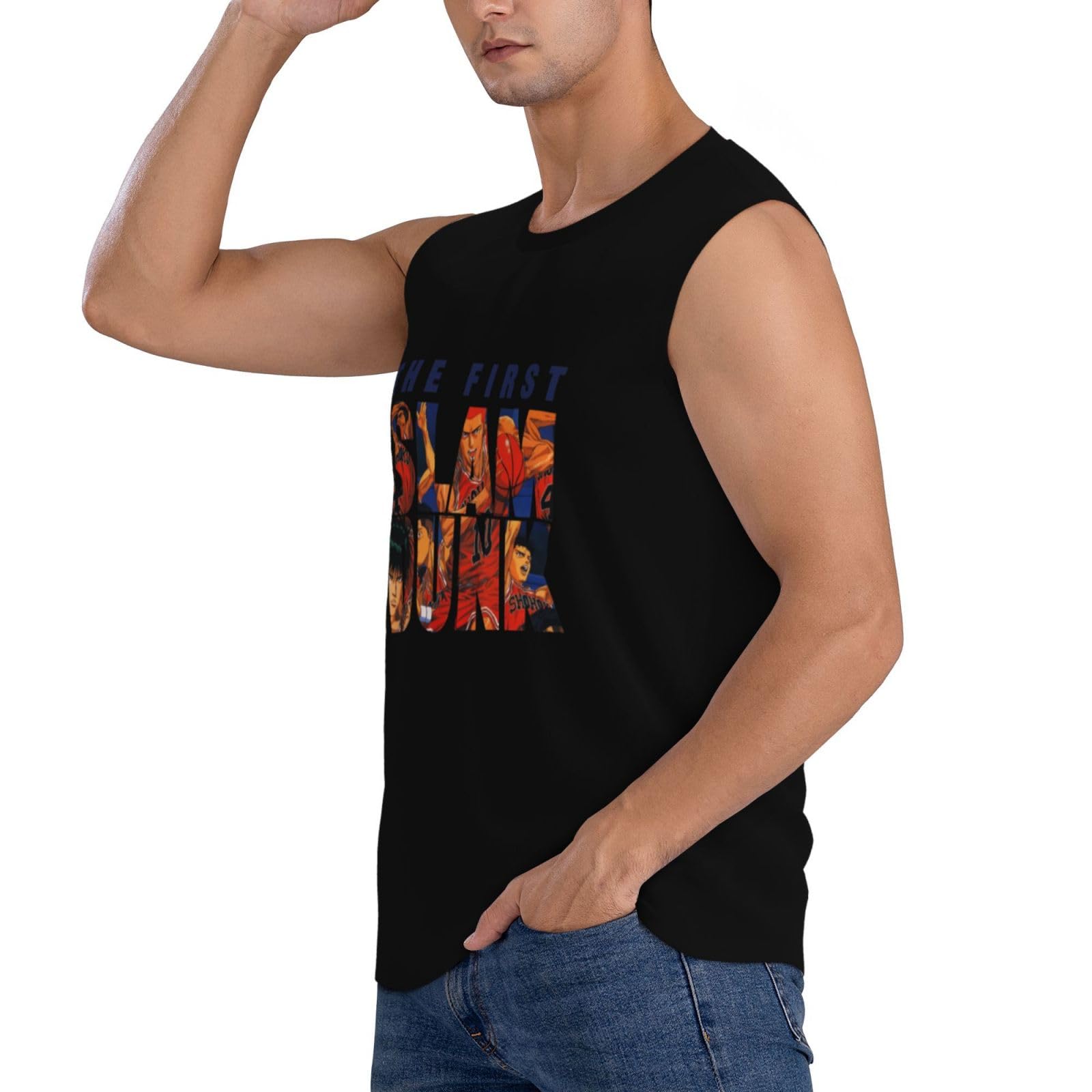 Amazon.co.jp: タンクトップ メンズ スラムダンク Tシャツ 肩だし 無袖 