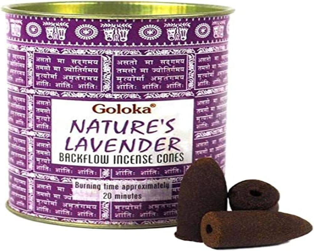 Lavender Backflow Incense Cones - 9cm x 7cm (Pack of 6) - Premium Aromatic Relaxation - Perfect for Home & Office Decor