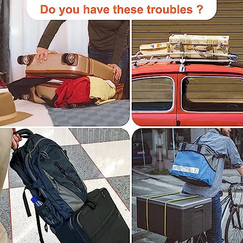 Image of 2-Pack Elastic Luggage Straps with Suitcase Bungee, Adjustable Bag Belt Travel Accessories -Black