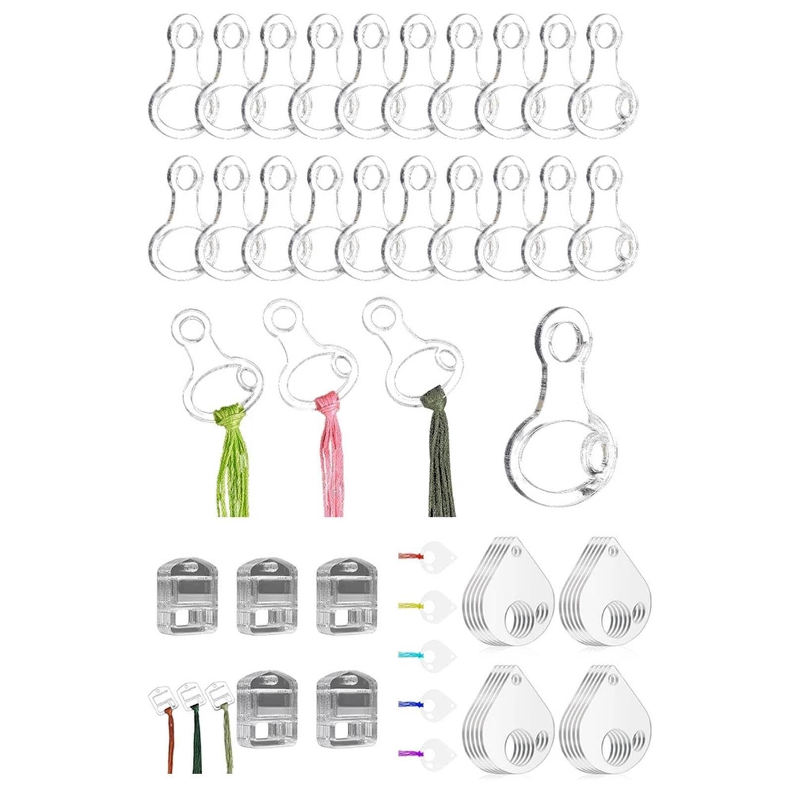 Bobinas de hilo Tarjetas de Hilo Organizador de hilos puntada 40 piezas | Soporte for hilo de bordar artesanal, tableros de bobinado transparentes(1)