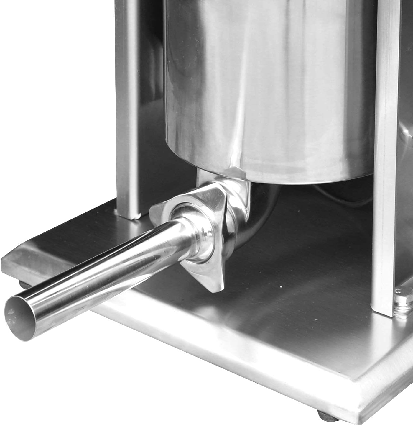 10Liter22LB Stainless Steel Electric Sausage Stuffer and Vertical Sausage Maker with 4 SS Tubes,Various Speed Control,Commercial Electric Sausage Filler, Silver (SEV-10)