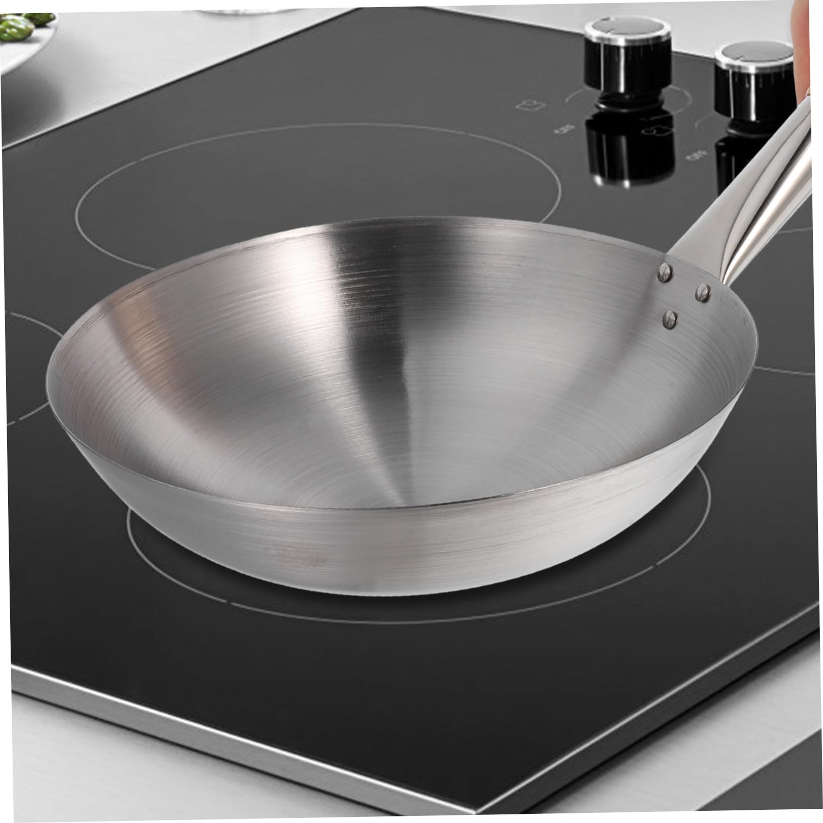Mipcase Wok Cinese in Acciaio Inox a Manico Singolo per Verdure