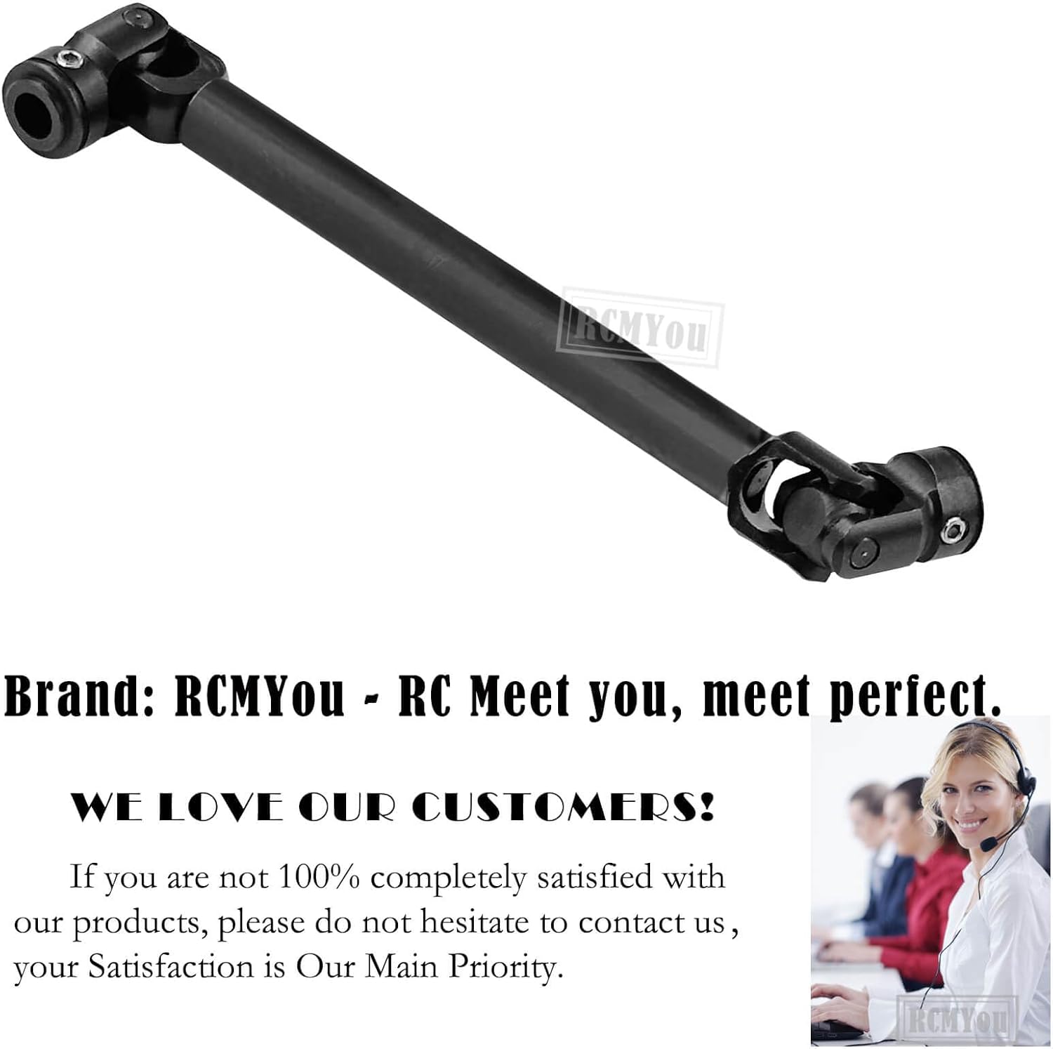RC Crawler Drive Shaft 135-215MM Upgrades for 1/10 SCX10 SCX10 II 90046 SCX10 III AXI03007 TRX4 D90,Universal Driveshaft,Steel Full Metal Axles Part Hop-Ups,Black