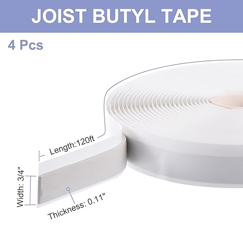 Miniatura 8 de PATIKIL Paquete de 4 cintas de sellado de butilo de 30 pies x 1 pulgada x 18 pulgadas, cinta sellante de butilo negra de goma de butilo, cinta de