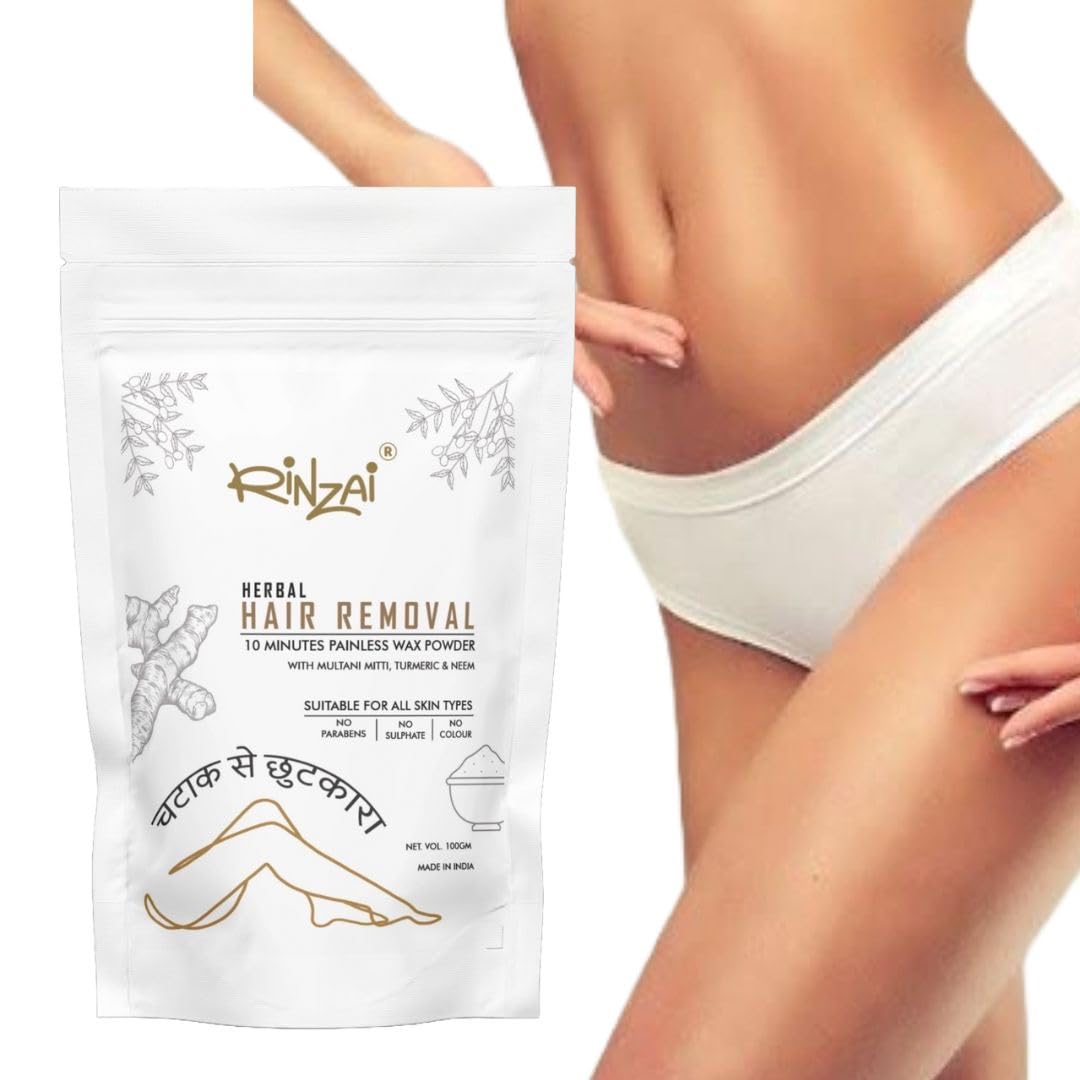 Rinzai Herbal Hair Removal Wax Powder, 10 Minutes Painless Removal With Aloe Vera & Neem Extracts, For Men & Women, No Harmful Chemicals , No Irritation, No Skin Rashes, Suitable for Intimate Area & All Skin Types - 100g (B0DFWB7HYQ) Amazon Price History, Amazon Price Tracker