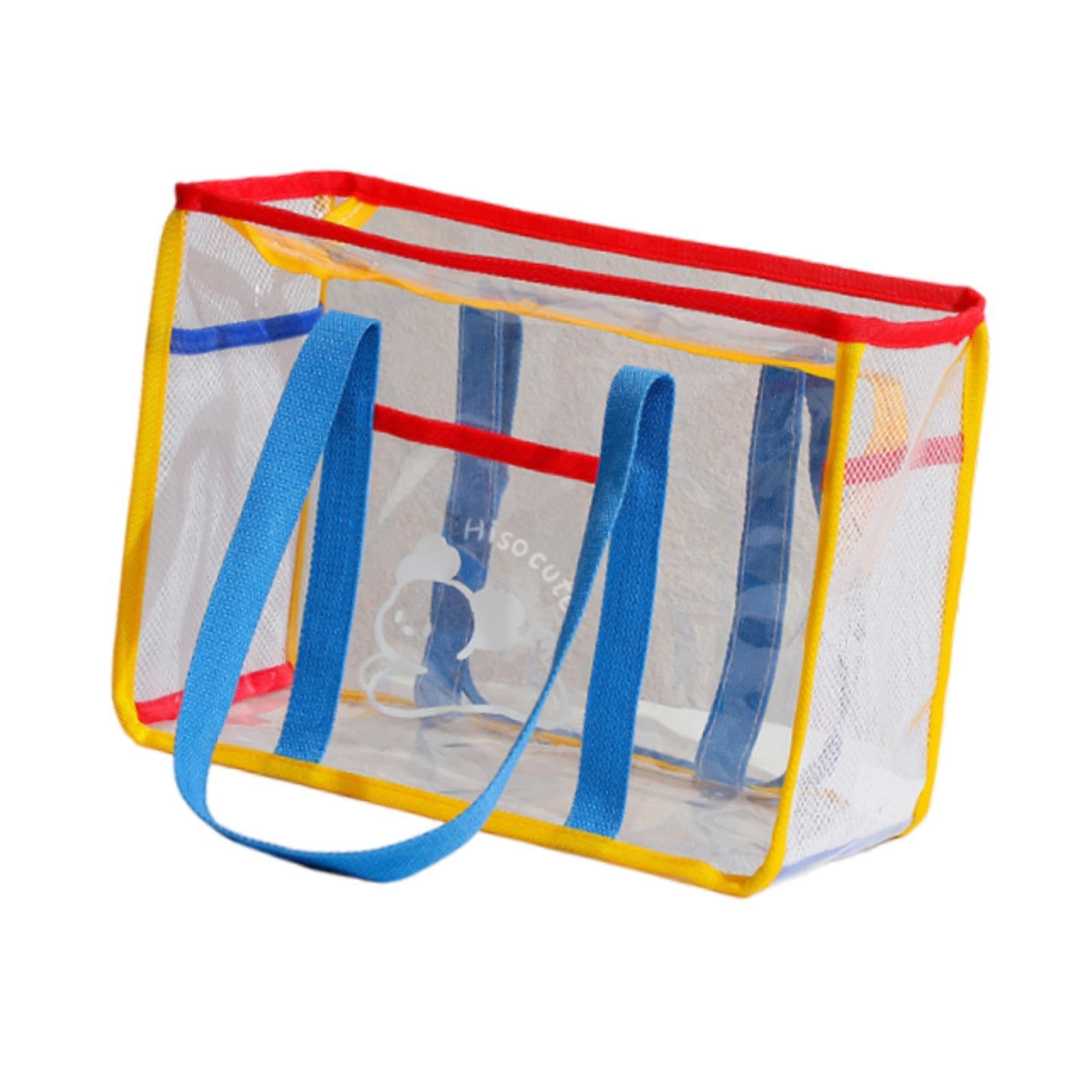 Clear Tote Bag Waterproof Travel Storage Bag for Gym Swimming Outdoor Sports Blue Handle-image-23